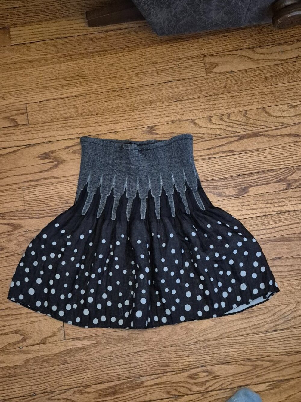 SD II Skirt one size stretch knit mini bubble polkadot